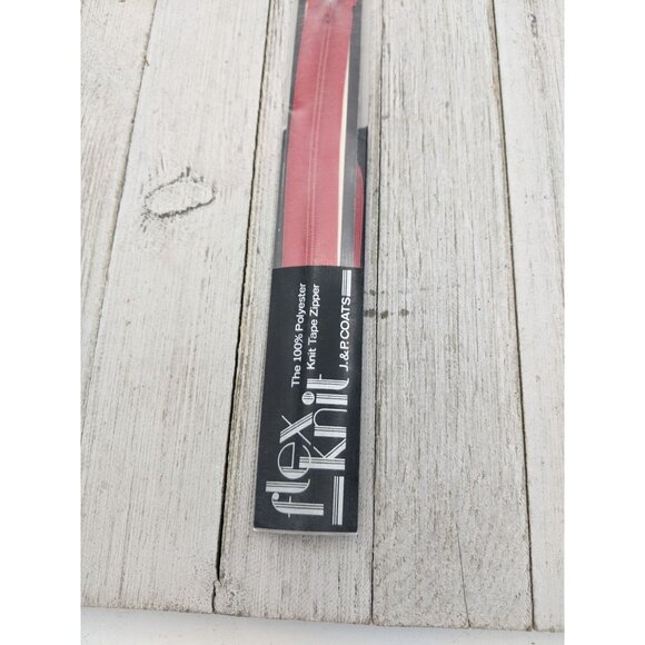 Vintage J&P Coats Flex Knit All Purpose Zipper 22" Red 128 - Picture 3 of 4